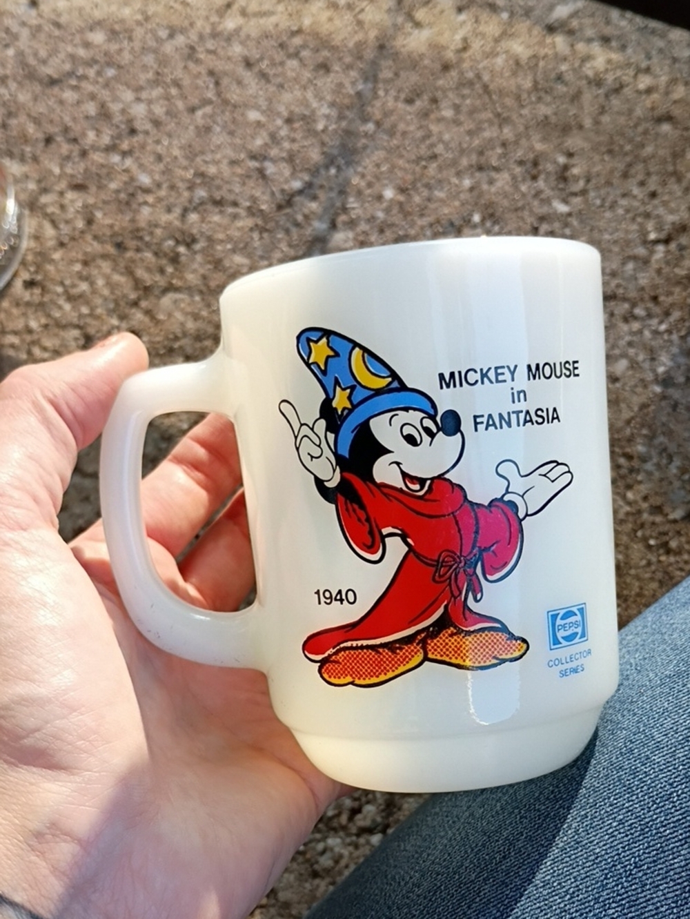 Disney White Ceramic Mug with Red, Blue, Yellow Fantasia Mickey